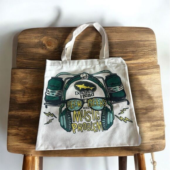 Dogfish Head Craft Brewery Beer Geeks With A Music Problem Canvas Tote Bag - Picture 1 of 5